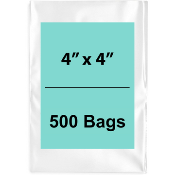 4X4 inches Clear Flat Poly Bags 2Mil Open Top (LDPE)